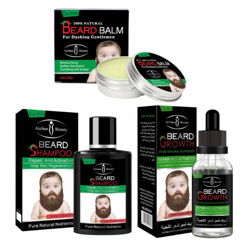 Men’s Grooming Beauty 3-in-1 Box Beard Treatment Kit