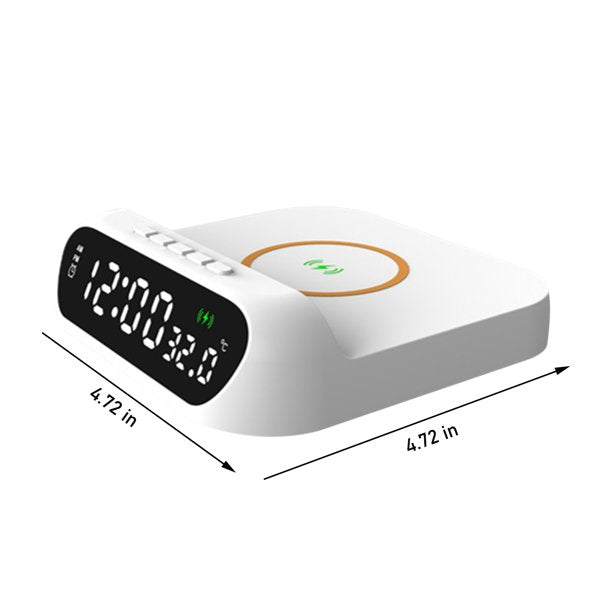 3 In-1 15W Wireless Charger Clock LED Digital Display Alarm Clock Temperature Display Wireless Charging Bracket