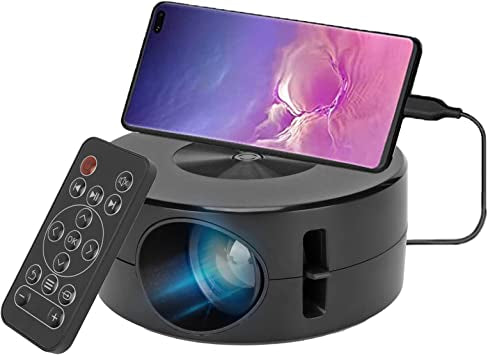 1080P Mini Projector, Portable Movie Projector with Rich Interface and Inbuilt Speaker