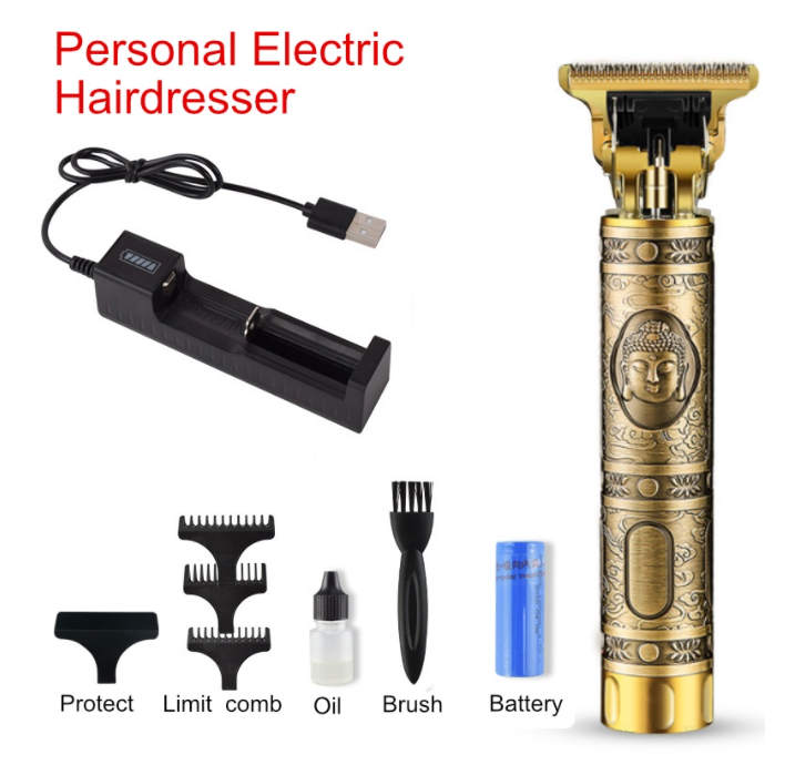 Men's Professional Hair Clippers with T-Blade, Cordless Electric Hair Clippers