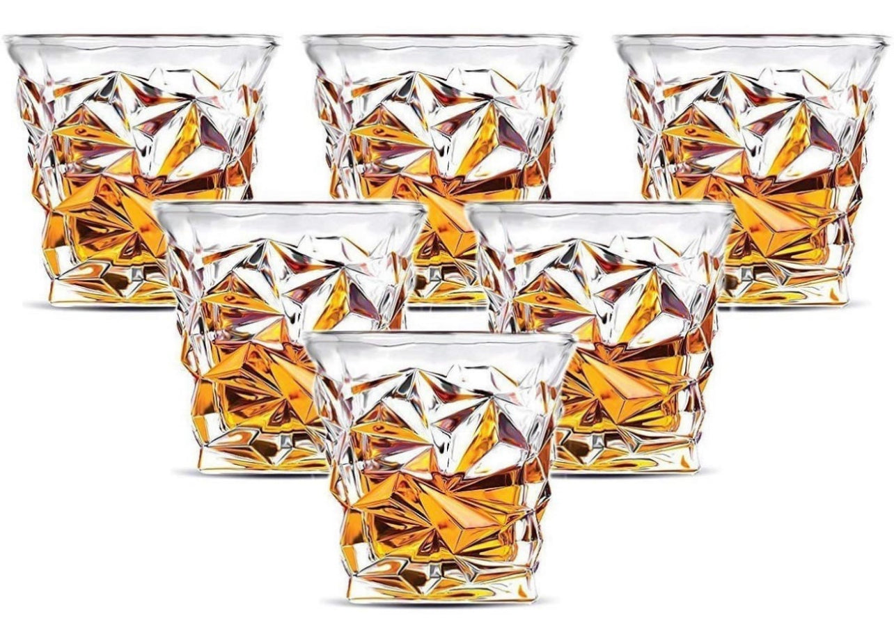 Whiskey Glass Diamond Cut 6pc