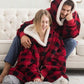 Winter Warm Fleece Hooded Blankets  - Plush Fluffy Wearable Sofa Blanket Hoodie