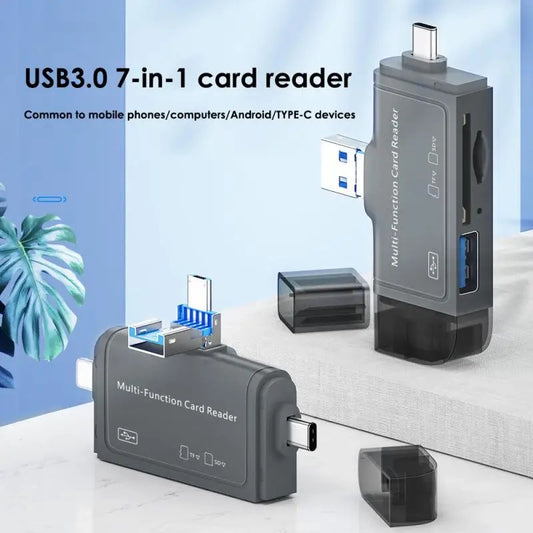 7 In 1 Multifunction USB 2.0 Type C/IOS Memory Card Reader Adapter OTG TF/SD Card