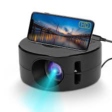 1080P Mini Projector, Portable Movie Projector with Rich Interface and Inbuilt Speaker