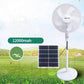 Solar Fan Rechargeable Stand Fan with FREE Solar Panel 3 Modes 16 Inches 45cm Stand Fan with USB/Light AC/DC White/Black