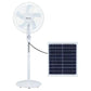 Solar Fan Rechargeable Stand Fan with FREE Solar Panel 3 Modes 16 Inches 45cm Stand Fan with USB/Light AC/DC White/Black