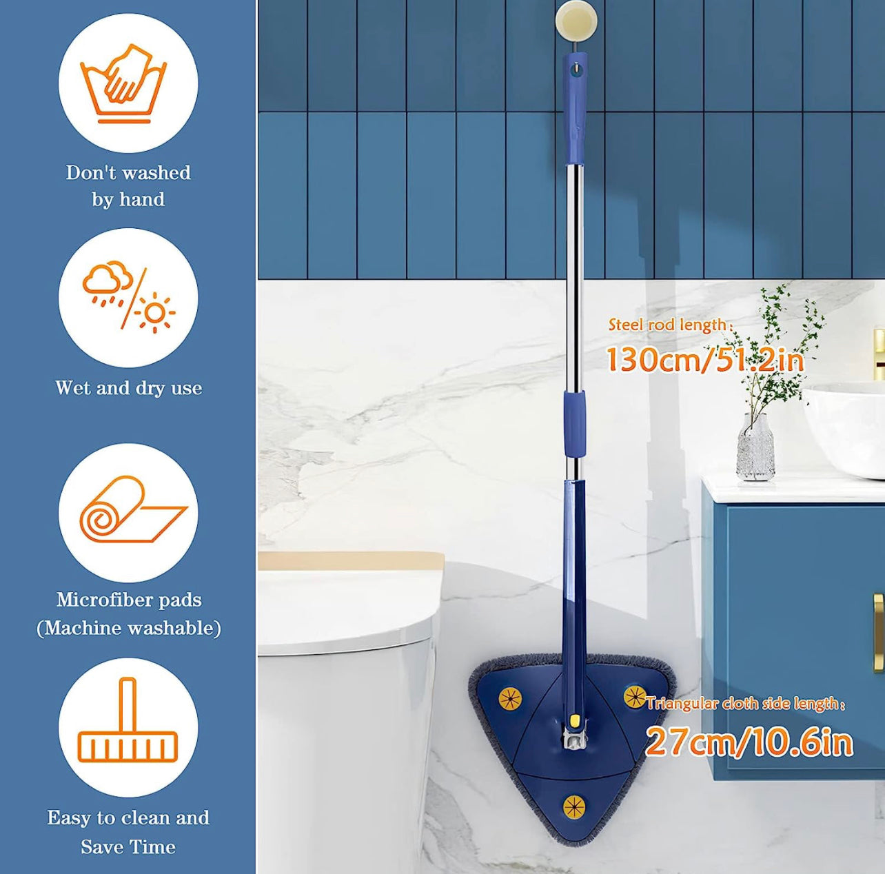 Rotatable Adjustable Cleaning Mop - 360°