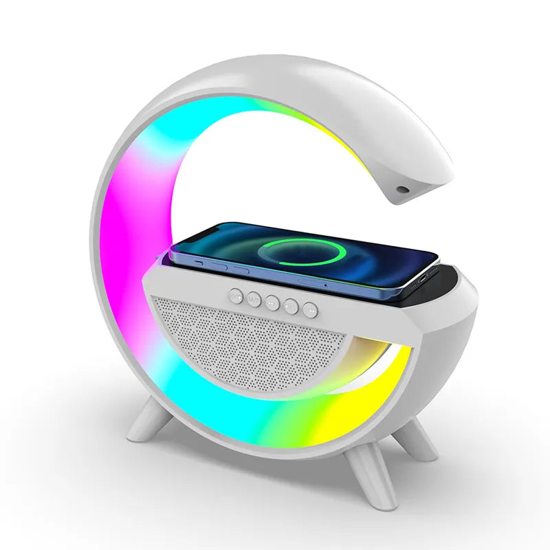 Bluetooth Speaker 3 in1 + Wireless Charger + Led Lamp Model BT 2301 Bluetooth Wireless Charging LED RGB Convenient mobile charging