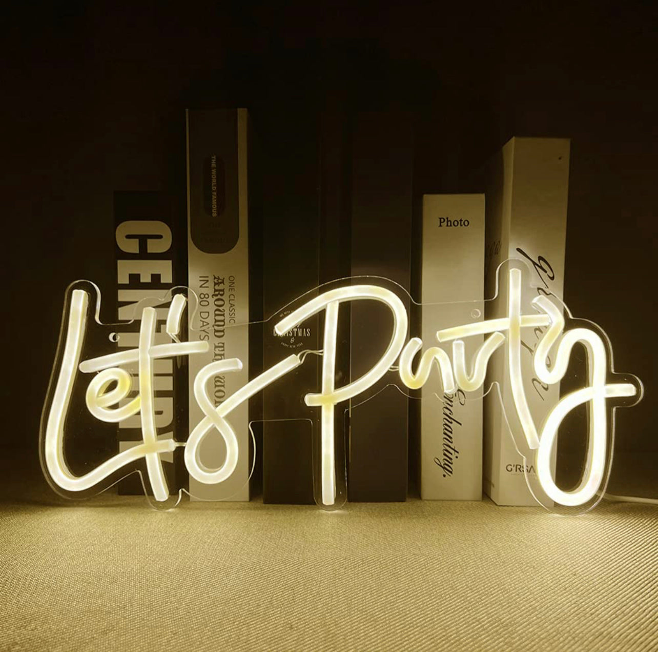 “Let’s Party” LED Neon Signs Hello Reusable