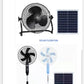 Solar Fan Rechargeable Stand Fan with FREE Solar Panel 3 Modes 16 Inches 45cm Stand Fan with USB/Light AC/DC White/Black