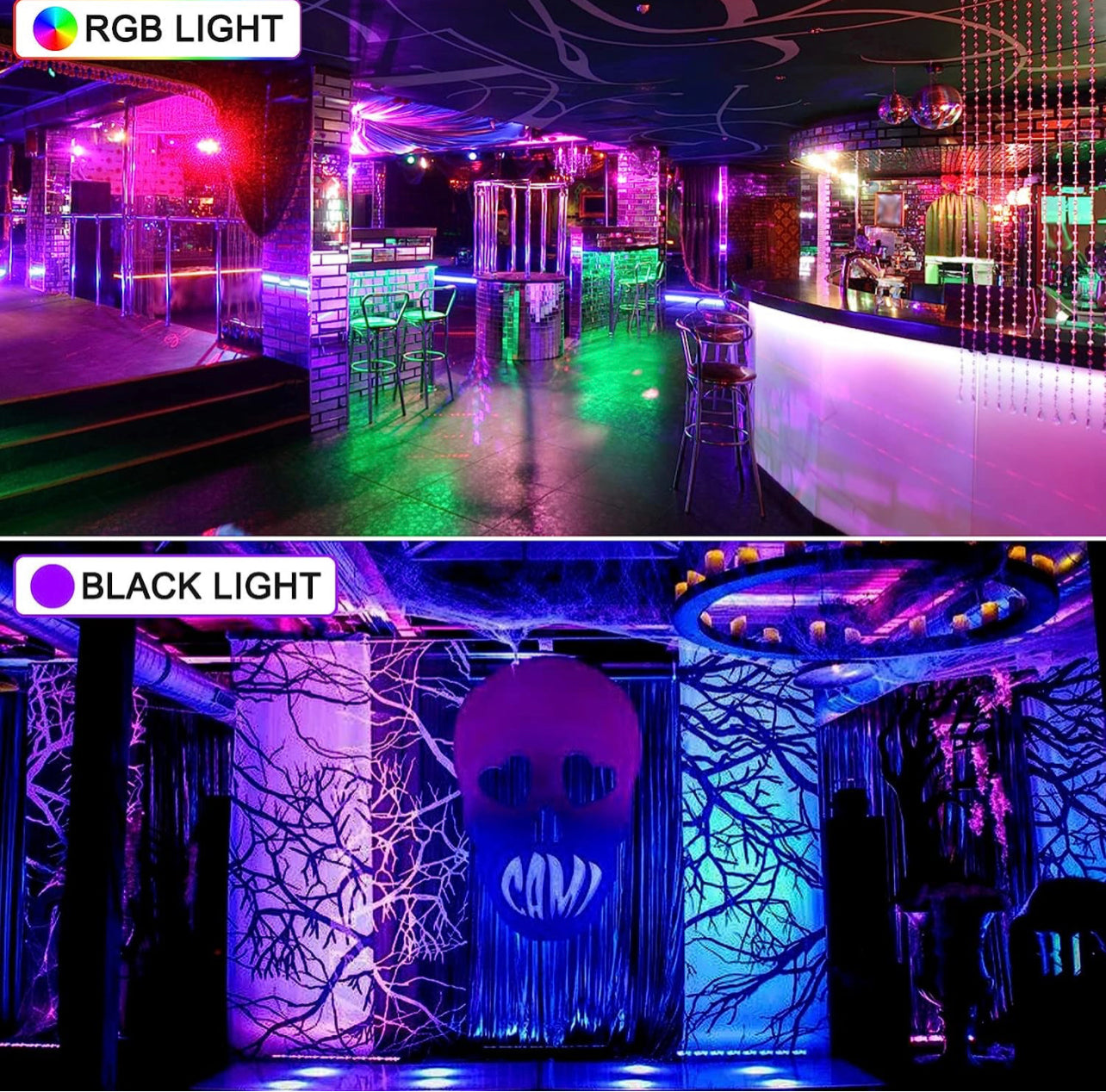 48W LED Black Light Bars, Outdoor Color Changing RGB