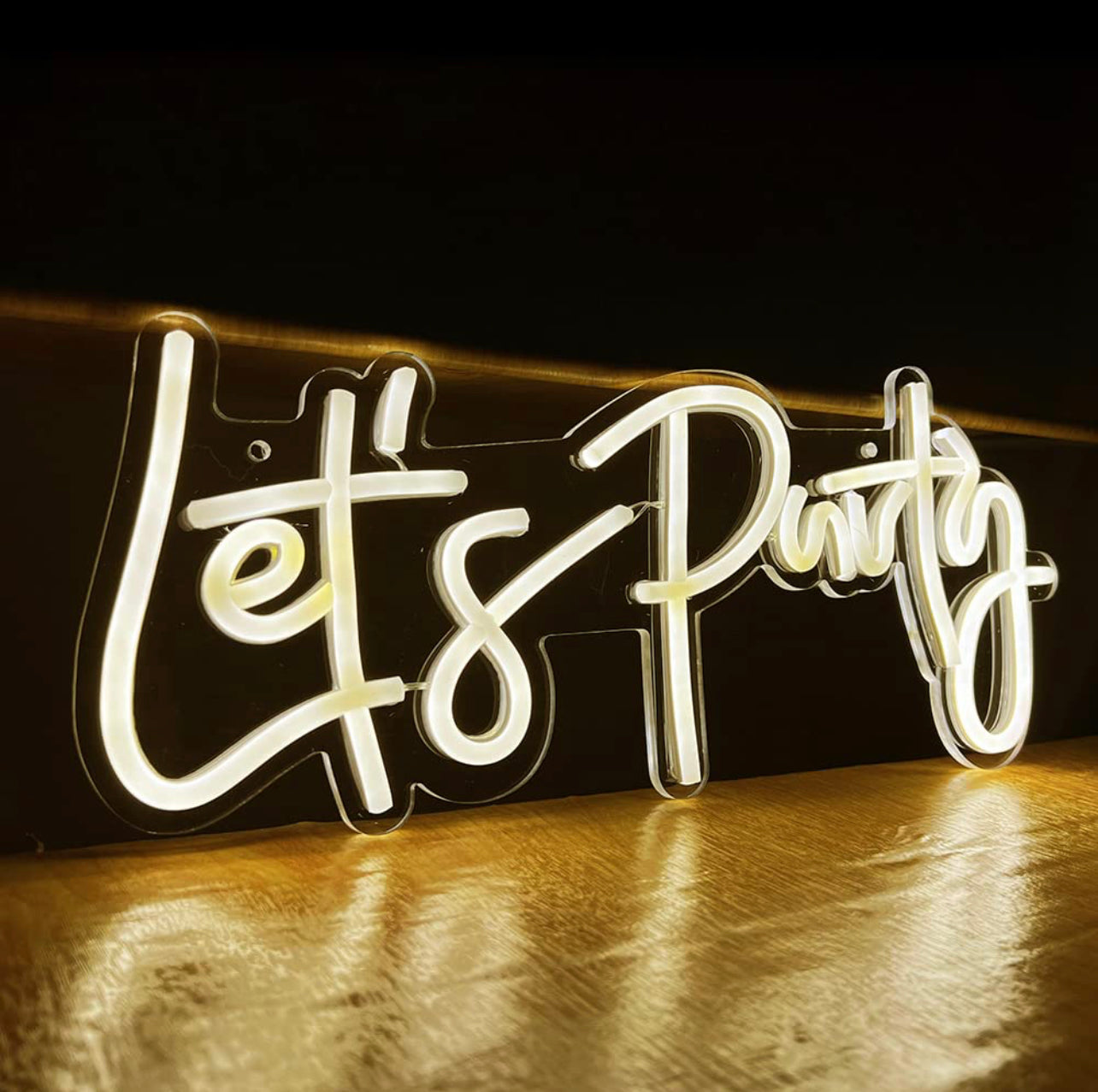 “Let’s Party” LED Neon Signs Hello Reusable