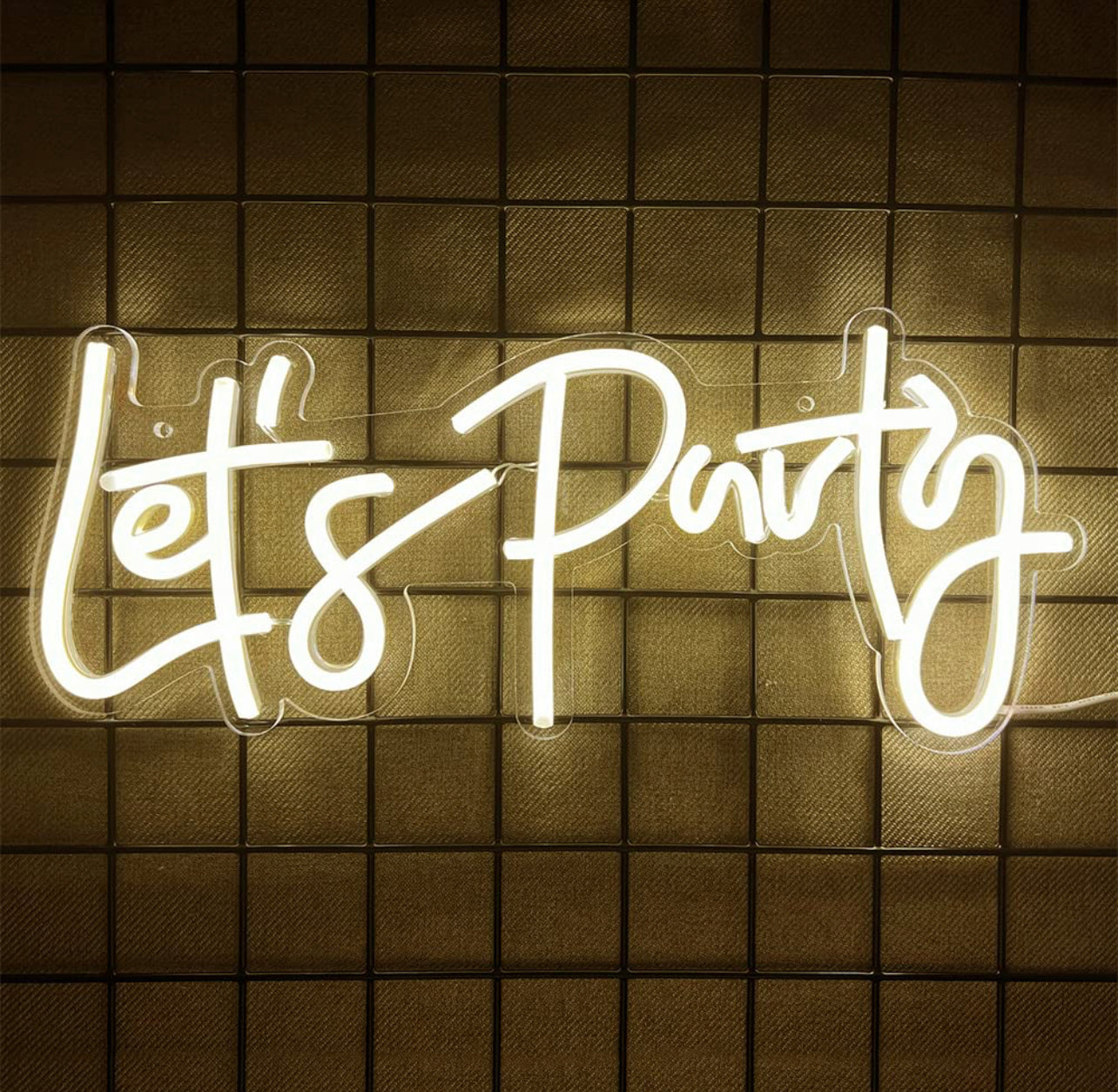 “Let’s Party” LED Neon Signs Hello Reusable