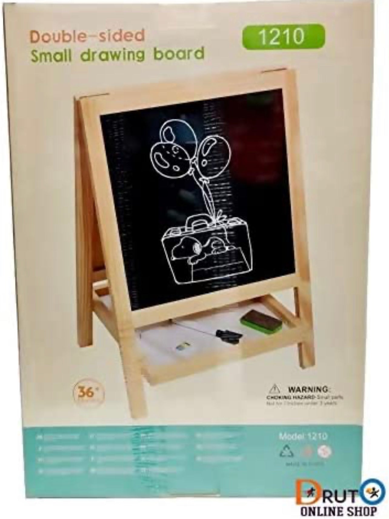 Double Sided Small Drawing Board , Chalkboard Adjustable Standing Easel Holder for Kids