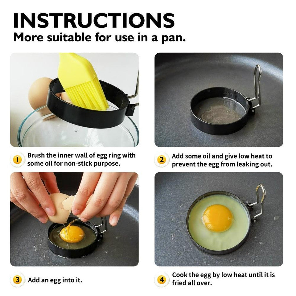 2x Nonstick Egg Rings Moulds