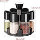 6Pcs Kitchen Rotating Glass Spices Bottles Seasoning Salt Pepper Storage Rack