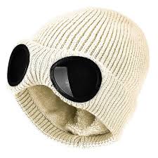 Unisex Knitted Goggles Beanie