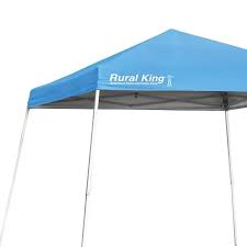 Rural King 10x10Ft Slant Leg Canopy with Carry Bag(Blue) On Wheels.