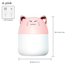 250ml Air Humidifier Cute USB Aroma Diffuser with Night Light for Bedroom Home Car Plant Purifier Essential Oil Diffuser