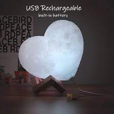 3D Moon Light Heart Shape