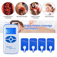 Battery Powered EMS Pulse Therapy Massager, Multi-functional 8 Modes 15 Speeds Full Body Meridian Massage Device Physical Therapy Instrument