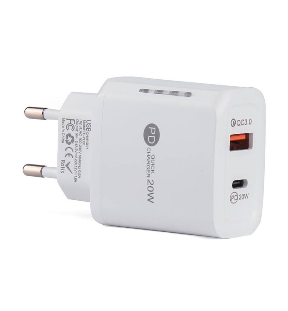 20W QC 3.0 USB & Type-C Ports Charging head