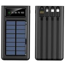 Solar Powered Power Bank 20000Mah With LED Light