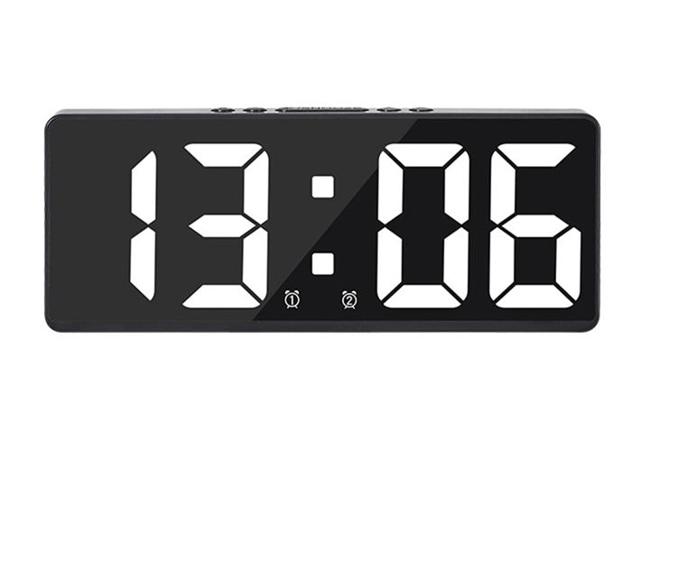 Slim Line Alarm Clock With USB DC Cable-Black