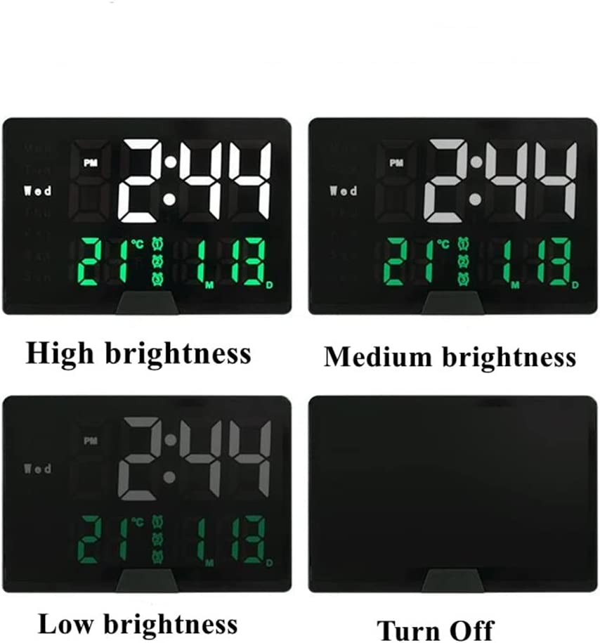 LED Digital Alarm Clock With Temperature + Day-Black