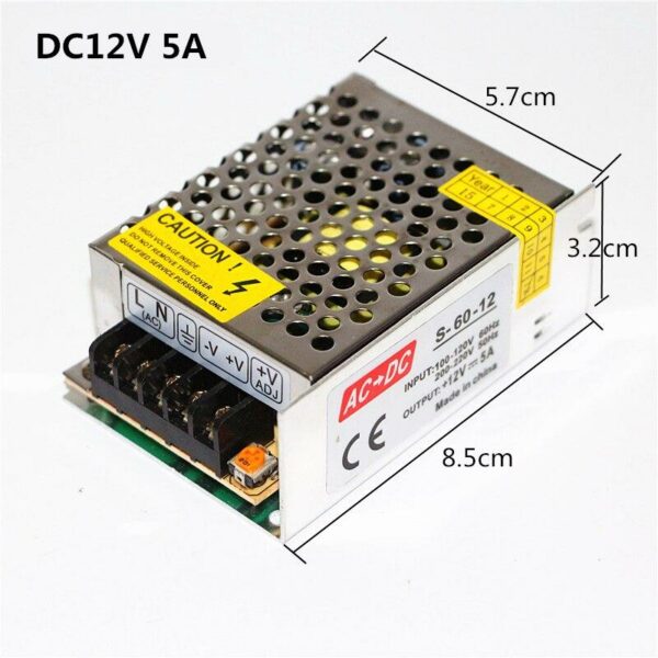 Mini DC 12V-5A 60w Power Supply – Megamall Online Store
