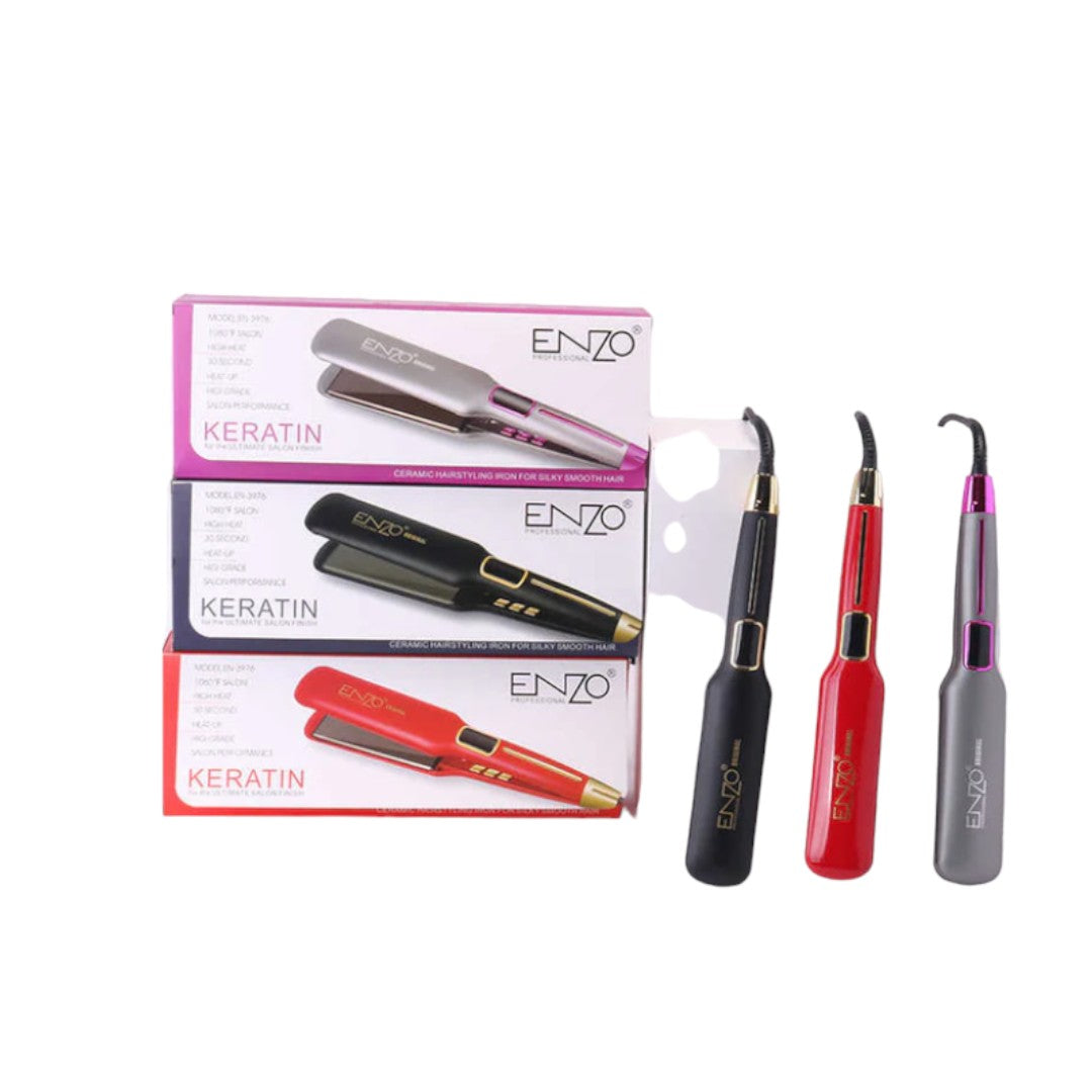 ENZO  Professional Portable Travel Fast Ceramic Titanium Wide Plate Ionic Flat Iron