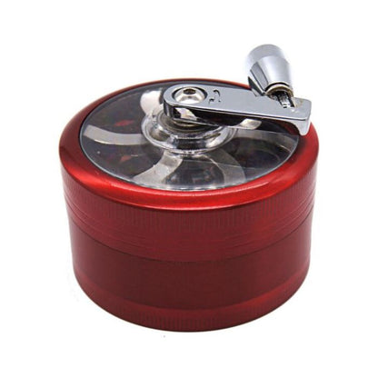 Aluminum Cannabis, Tobacco Grinder with Clear Cover and Handle