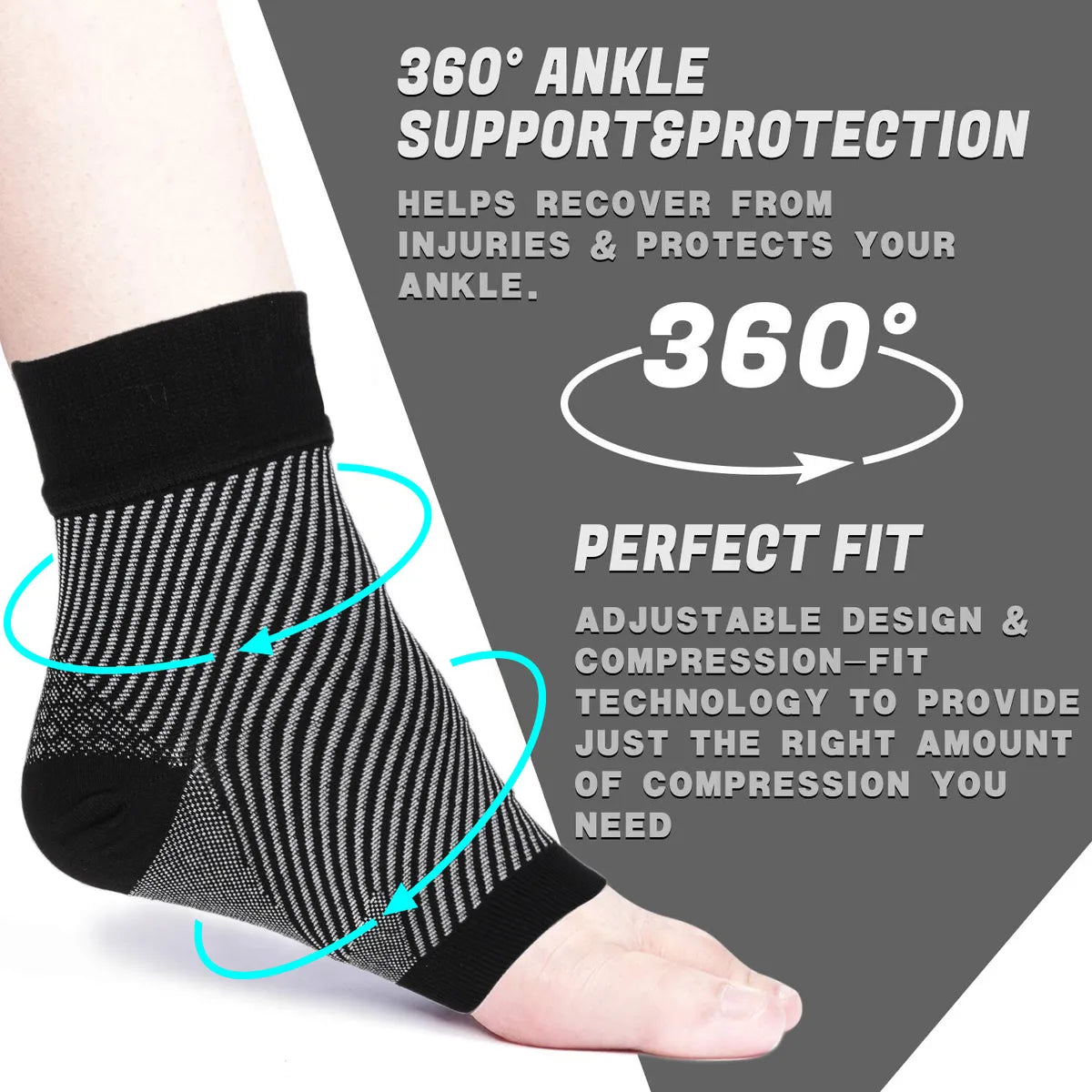 Arch Support Joint Heel Pain Relief Slip on socks 2 Pairs