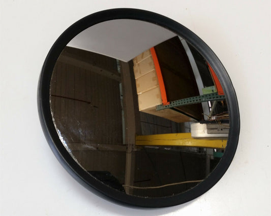 60CM Matte Black Circle Wall Mirror with Thick Metal Framed