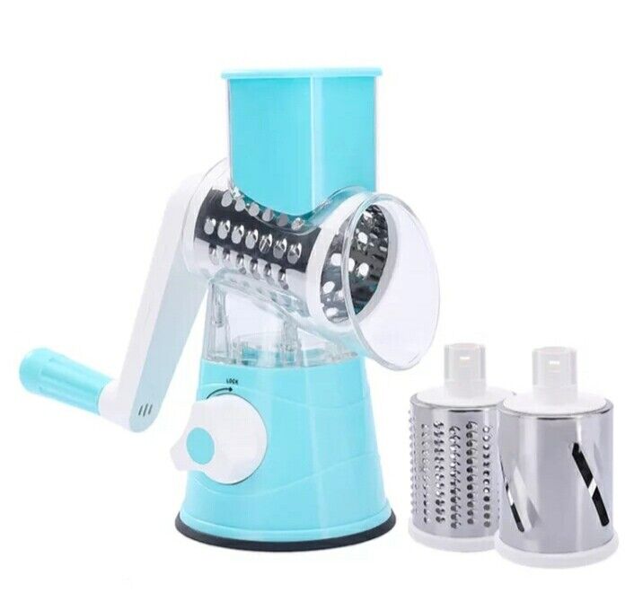 Aorlis Multi-Shredder Tabletop Drum Grater with 3 Interchangeable Drums