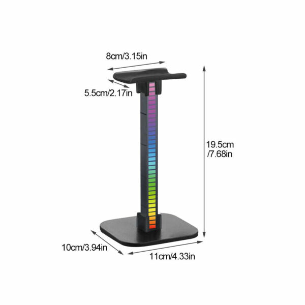 RGB Gaming Headphone Stand With Pickup Rhythm Light T-12