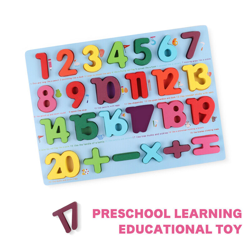 3D Colorful Learning Wooden Numbers