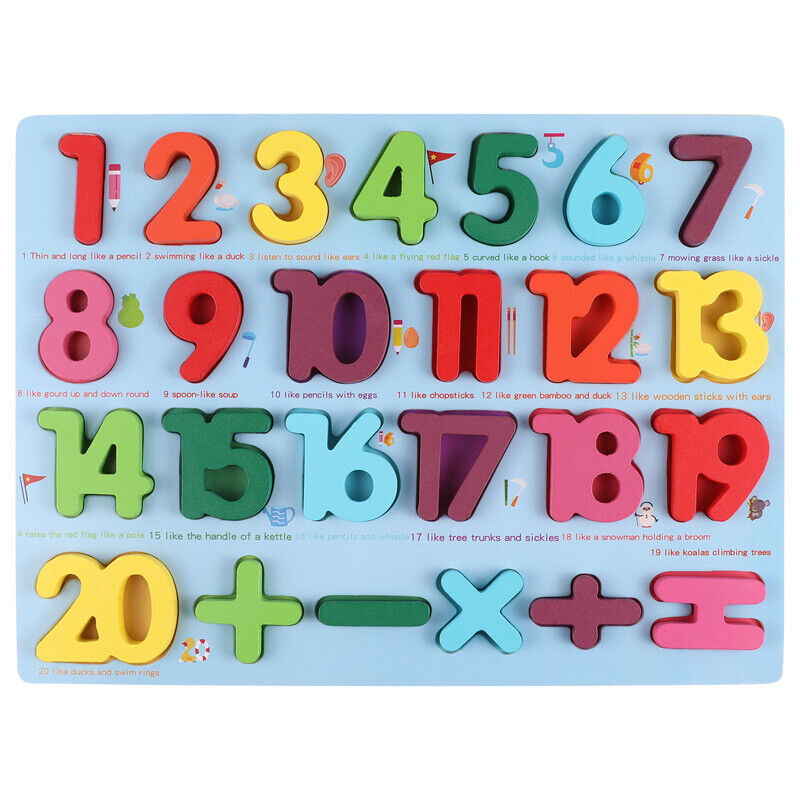 3D Colorful Learning Wooden Numbers