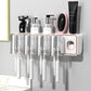 Multifunctional Wall Mounted Toothbrush Holder, Toothpaste Dispenser