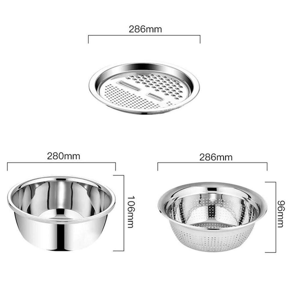 3 Pieces Stainless Steel Multifunction Grater Strainer