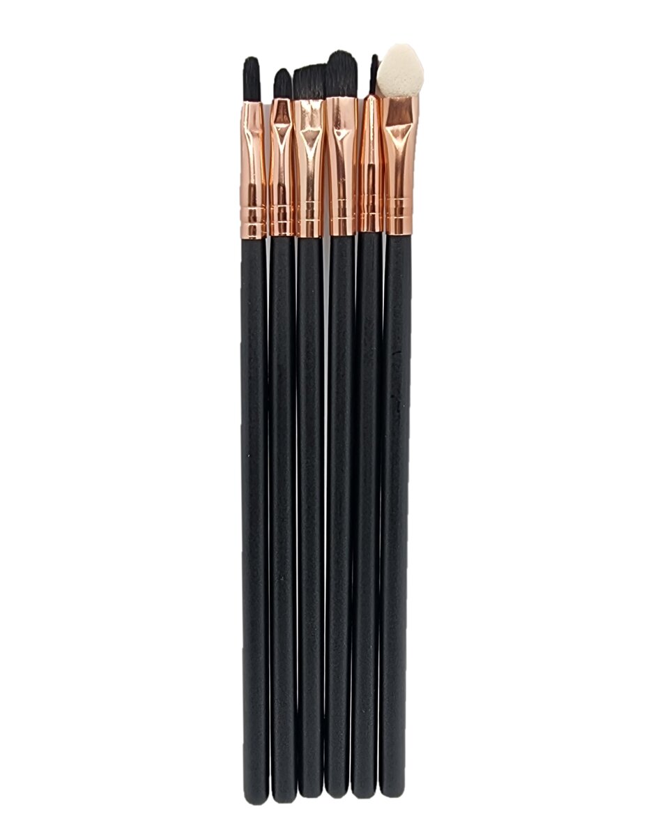 6 Piece Make Up Brush Set - Black