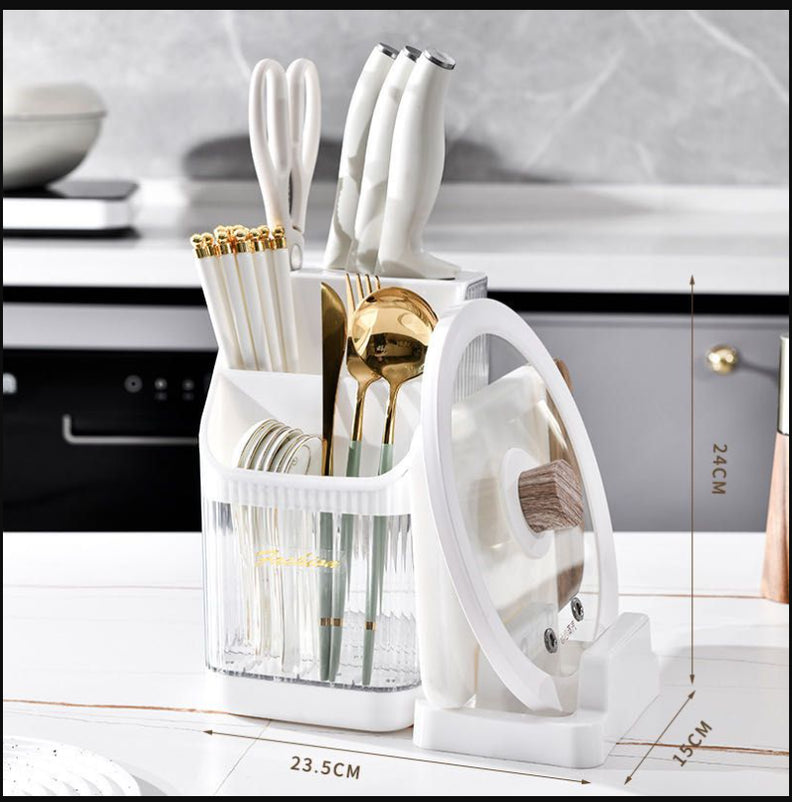 Modern Design Utensil Caddy Tabletop Cutlery Holder Cutting Board Holder