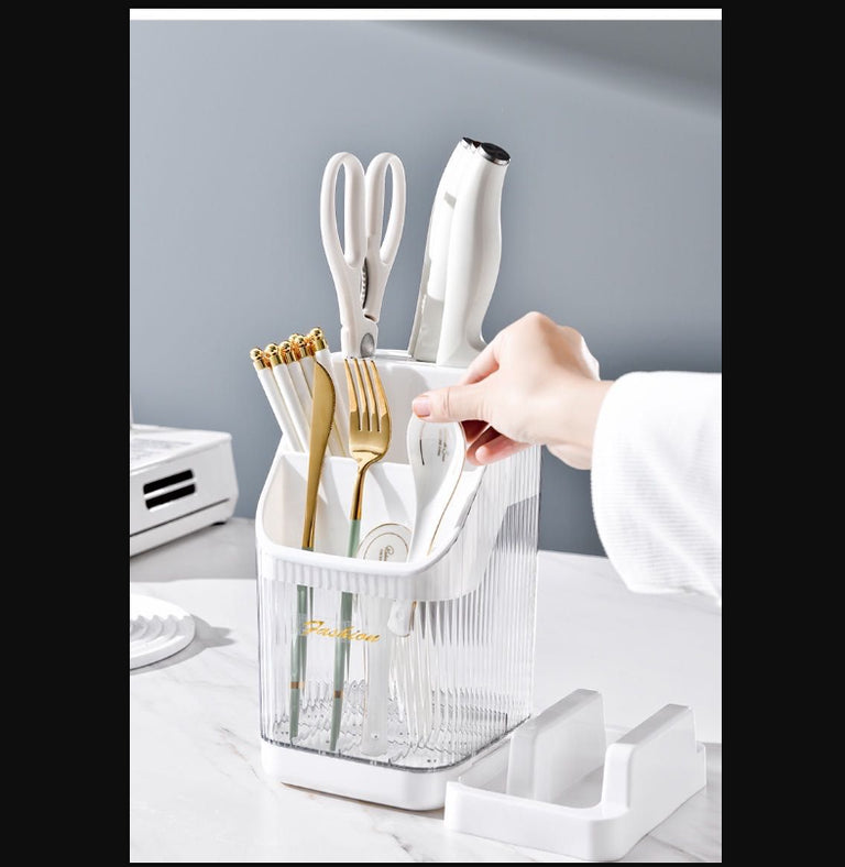 Modern Design Utensil Caddy Tabletop Cutlery Holder Cutting Board Holder