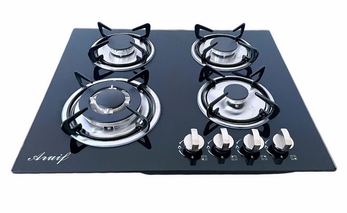 Built-In Tempered Glass Countertop 4 Burner Gas Stove