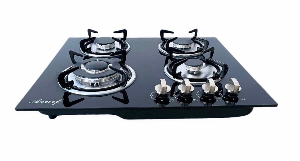 Built-In Tempered Glass Countertop 4 Burner Gas Stove