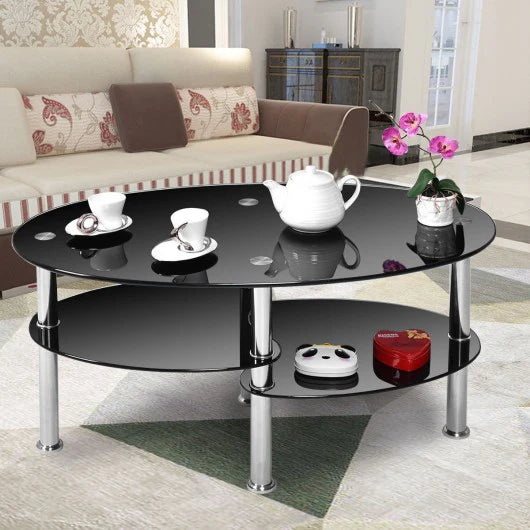 3-Tier Coffee Table – Oval