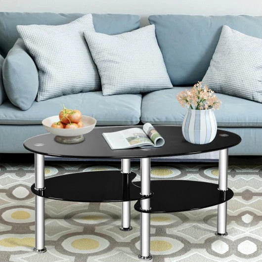 3-Tier Coffee Table – Oval