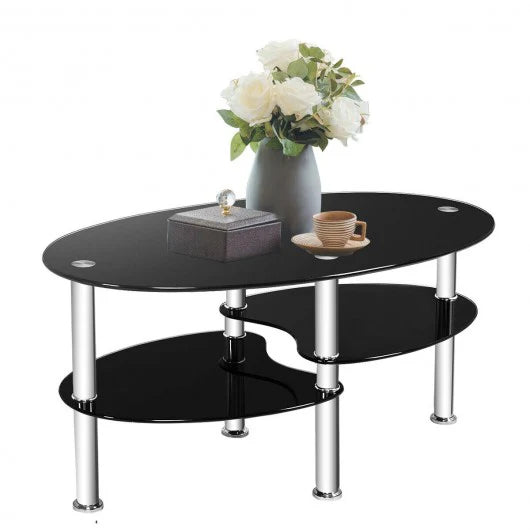 3-Tier Coffee Table – Oval