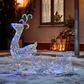 3D Led Deer Christmas Light Display With Cart Multicolour/cool white