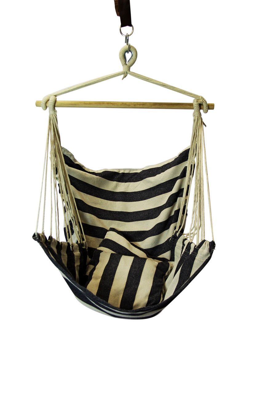 Black and White Stripe Cushion Scoop design Hammock